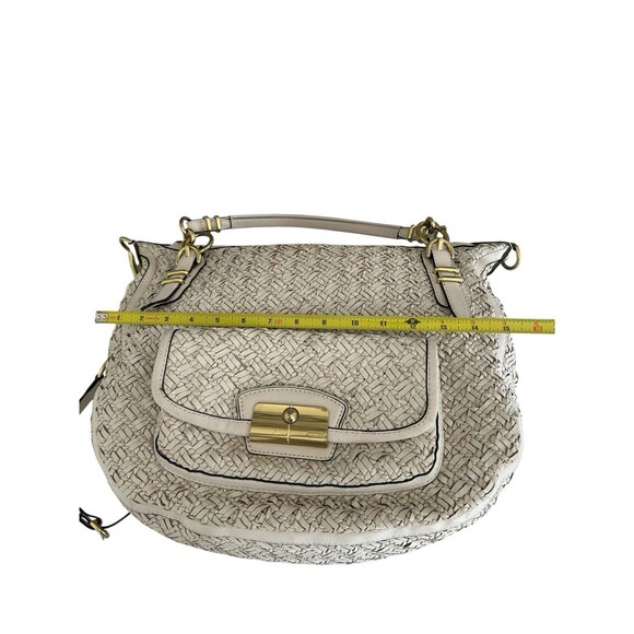 Coach Kristin Pinnacle Woven Leather Laila Large Satchel L1169-29341 Cream - Picture 10 of 16